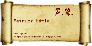 Petrucz Mária névjegykártya